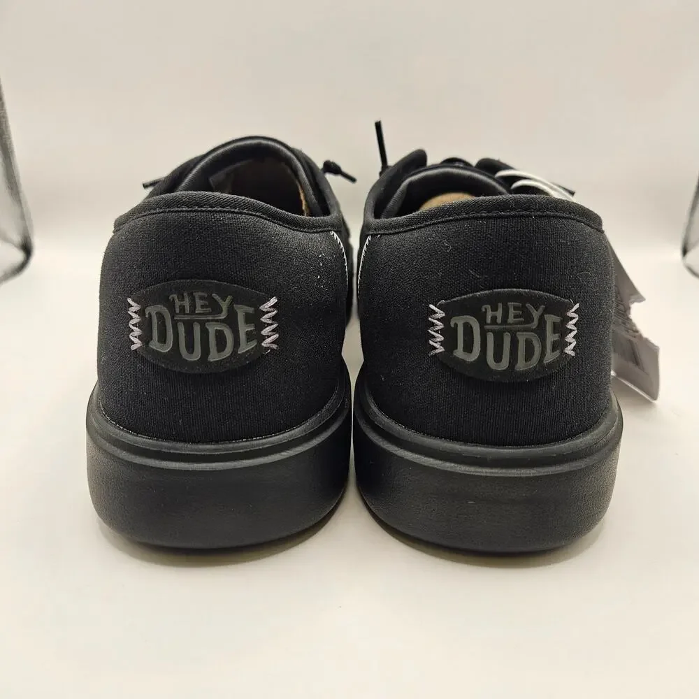 HEY DUDE MEN'S 13 CODY CANVAS BLACK/BLACK NWT 41291-060